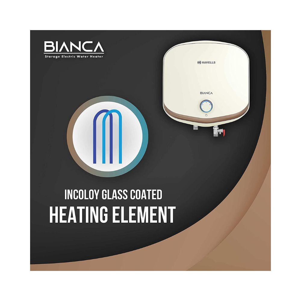 Havells Bianca 15-Litre Vertical Storage Water Heater Geyser Ivory 5 Star