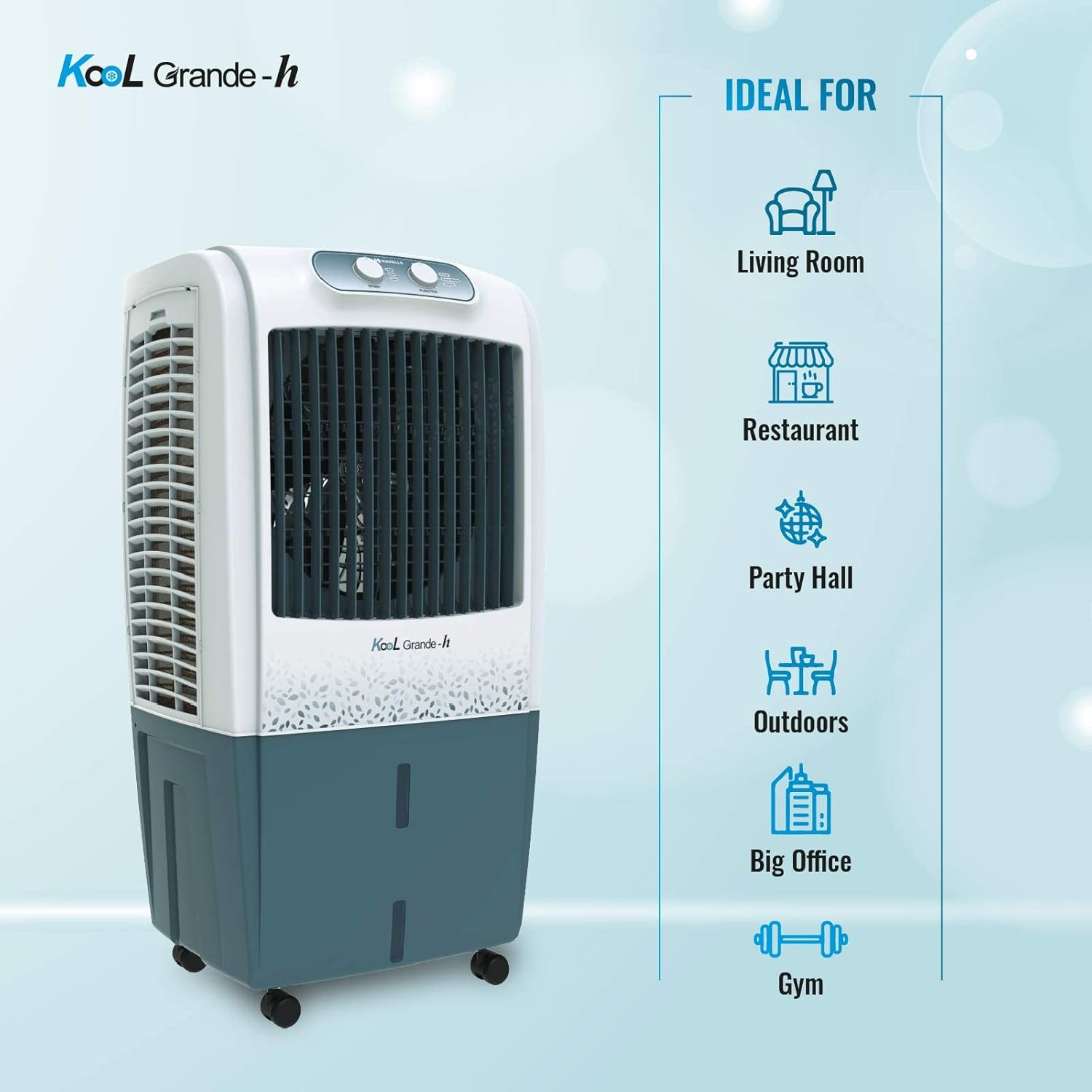 Havells Heavy Duty Grey Kool Grande H 85L Desert Air Cooler for home HAVELLS COOLER KOOL GRANDE 5S 85 LTR