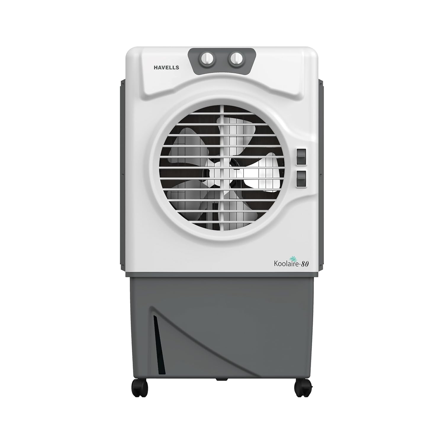 Havells Koolaire 80L Desert Air Cooler for home  Powerful Air Delivery  Everlast Pump  5 Leaf Metal Blade Fan  Bacteria Shield High Density Honeycomb Pads  Heavy Duty WhiteGrey