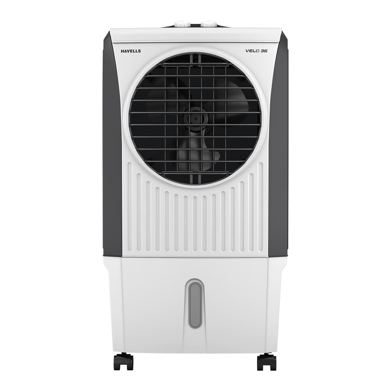 Havells Velo 36 L Personal Air Cooler for RoomPowerful Air-DeliveryWith Fan  3 Side Bacteria Shield Honeycomb PadsDouble Ball Bearing MotorFront Wheels with BrakesAerodynamically designed blades