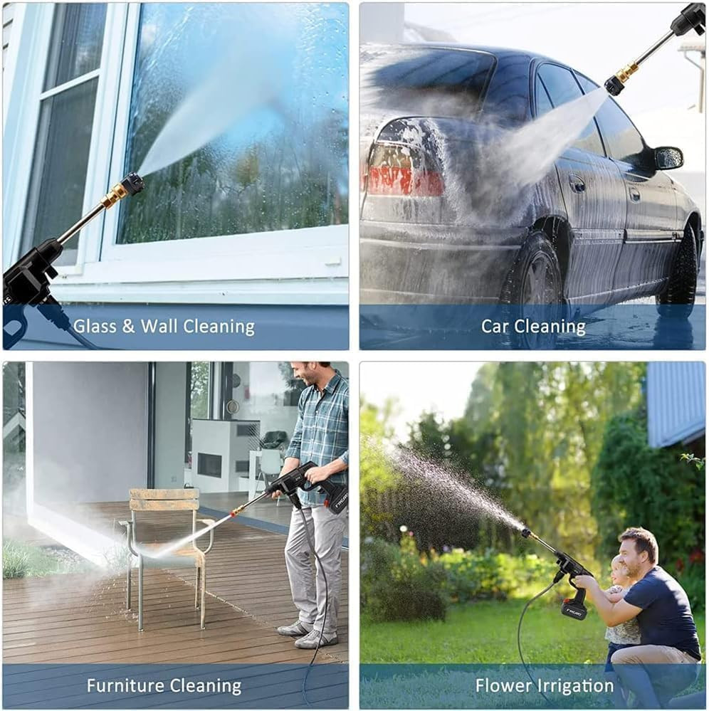 High Pressure Car Washer Cordless Powerful Washer Gun with Rechargeable  Multi Cleaning Works Like Car  Bike Washing Gardening  Home Cleaning Works A