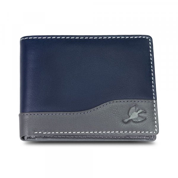HORNBULL Denial Leather Wallet for Men | Wallets Men with RFID Blocking |  Mens Wallet, Navy, Two Fold Wallet