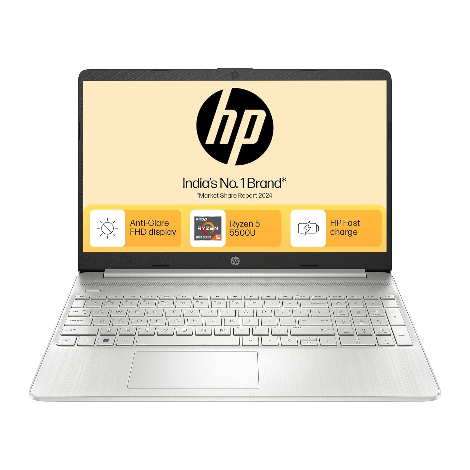 HP 15S AMD Ryzen 5000 16GB Ram512GB SSDFhdWindows 11Ms Office 21Backlit Keyboard 156 396 CmSilver221 Kg Eq2305AuEq2182Au Laptop