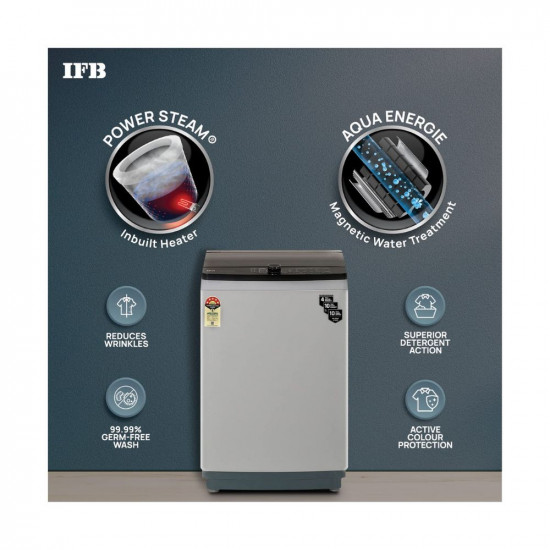 IFB 70 Kg Fully-Automatic Top Loading Washing Machine TL-SPGS 70 KG Aqua Medium Grey 2X Power Steam 4 Years Comprehensive Warranty