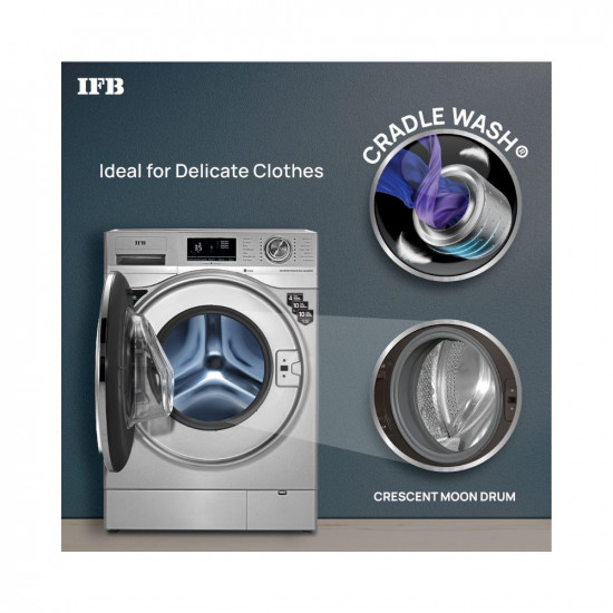 IFB 8 Kg 5 Star Front Load Washing Machine 2X Power Steam SENATOR WSS 8014 Silver In-built Heater 4 years Comprehensive Warranty