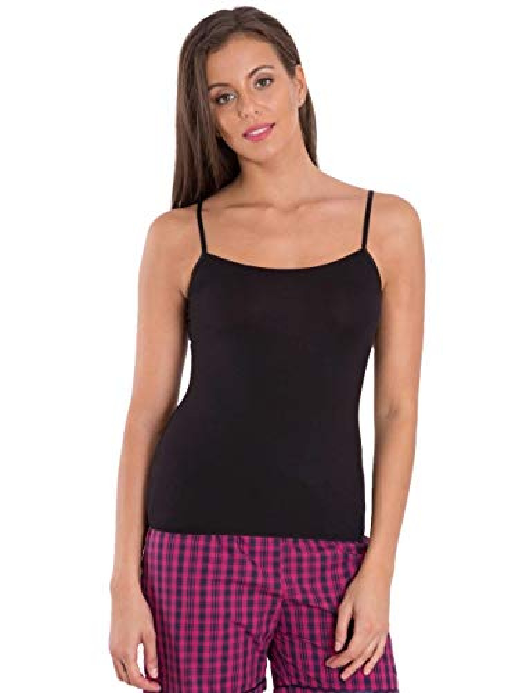 Buy Women's Micro Modal Elastane Stretch Camisole with Adjustable Straps  and StayFresh Treatment - Black 1805