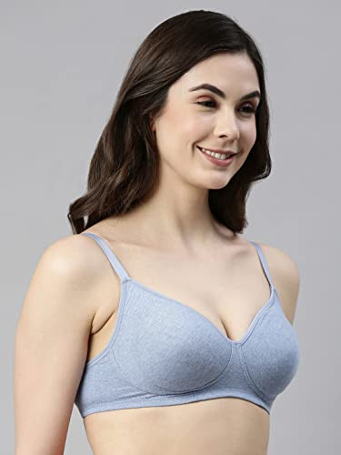 Buy Women's Wirefree Non Padded Super Combed Cotton Elastane Stretch Full  Coverage Everyday Bra with Concealed Shaper Panel and Broad Fabric Straps -  Steel Grey Melange FE41
