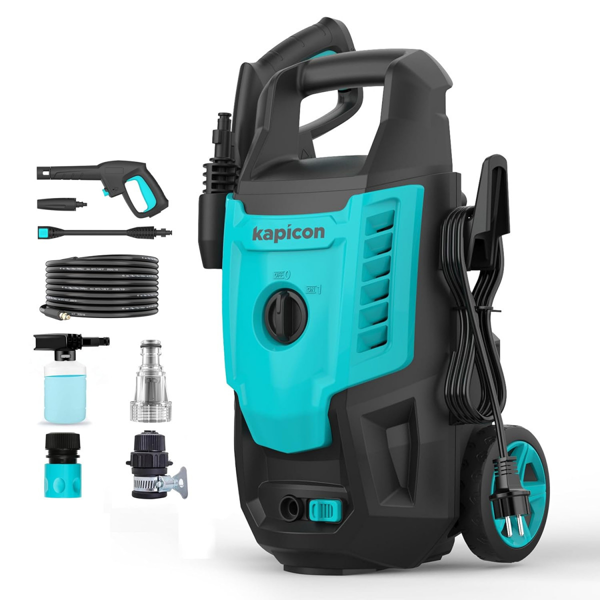 Kapicon KP-30 Portable High Pressure Car Washer Machine Motive Power 1800 Watts with max Pressure 135-160 Bars 55 LMin Flow Rate Portable for Car Bike and Home Cleaning Purpose Updated Model