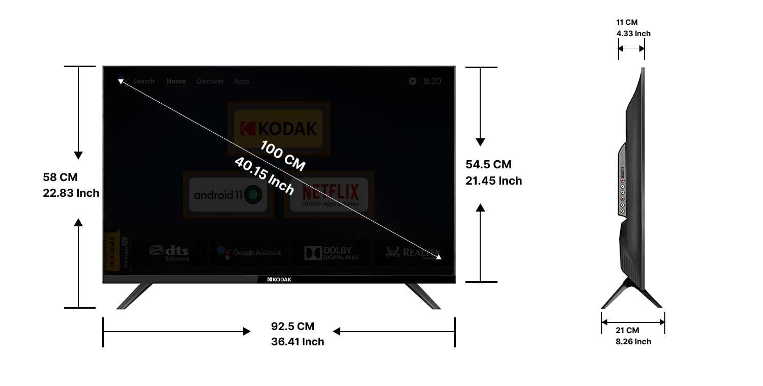 Kodak 100 cm 40 inches 9XPRO Series Full HD Certified Android LED TV 409X5061 Black