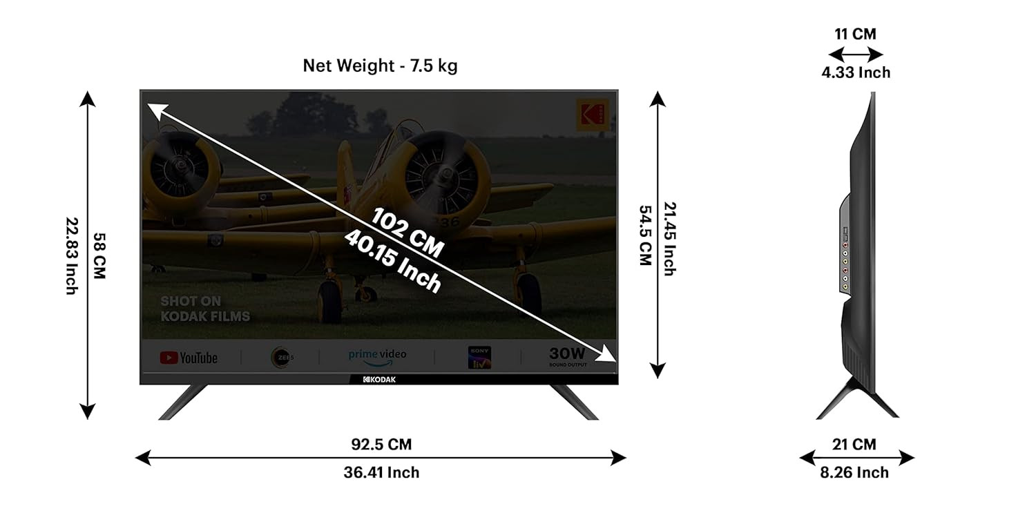 Kodak 100 cm 40 inches Special Edition Series Full HD Smart LED TV 40SE5003BL Black