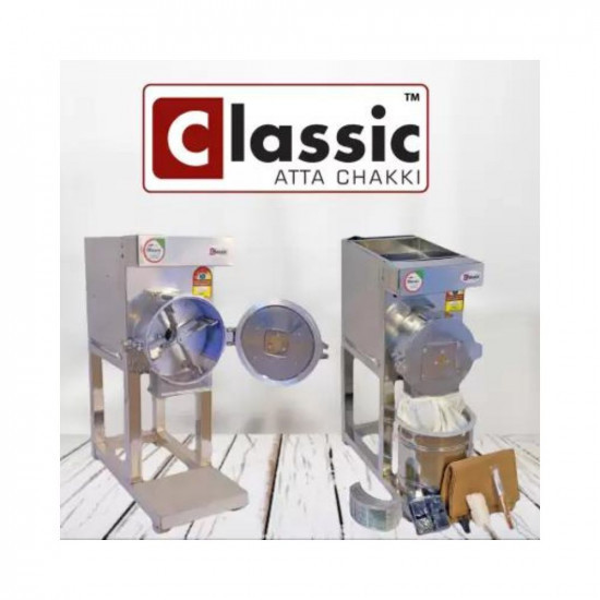 KRISHNA Classic Atta Chakki CLASSIC 2HP PULVERISER Fully Automatic Heavy Grade STAINLESS STEEL Body SSCLASSIC2021 Flourmill