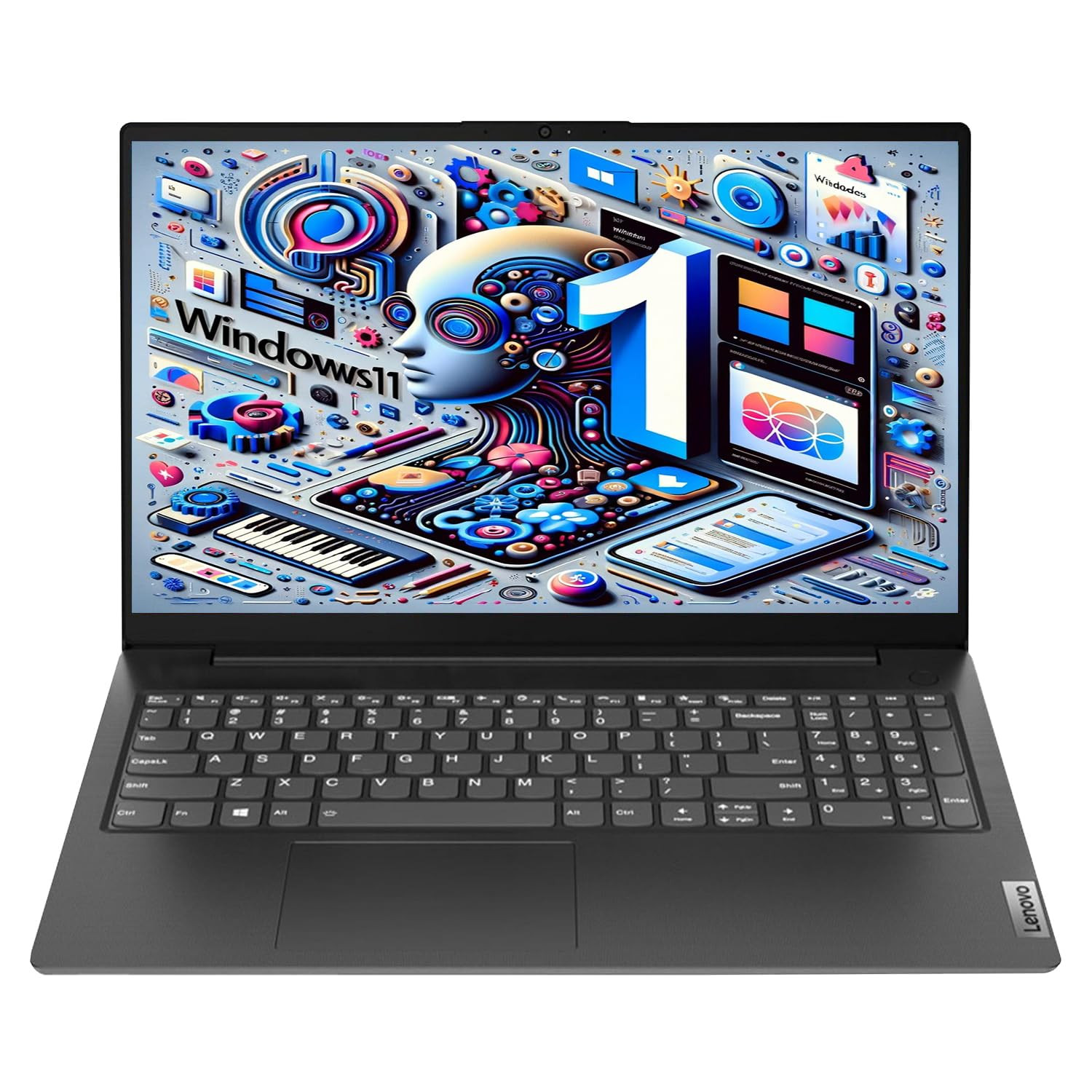 Lenovo Latest Launched V15 2024 156 FHD Anti-Glare Laptop Intel Celeron N4500 8GB DDR4 RAM 256 NVME SSD Intel UHD Graphics Wi-Fi Bluetooth Windows 11 Black1 Year Warranty