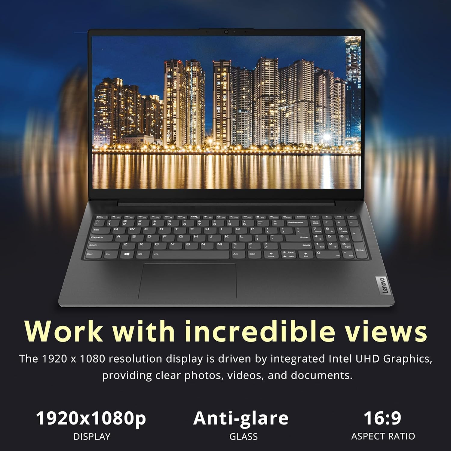 Lenovo Latest Launched V15 2024 156 FHD Anti-Glare Laptop Intel Celeron N4500 8GB DDR4 RAM 256 NVME SSD Intel UHD Graphics Wi-Fi Bluetooth Windows 11 Black1 Year Warranty