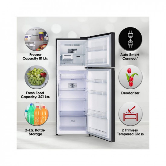 LG 322 L 3 Star Smart Inverter Wi-Fi Frost-Free Double Door Refrigerator 2023 Model GL-T342TESX Ebony Sheen Door Cooling  Convertible