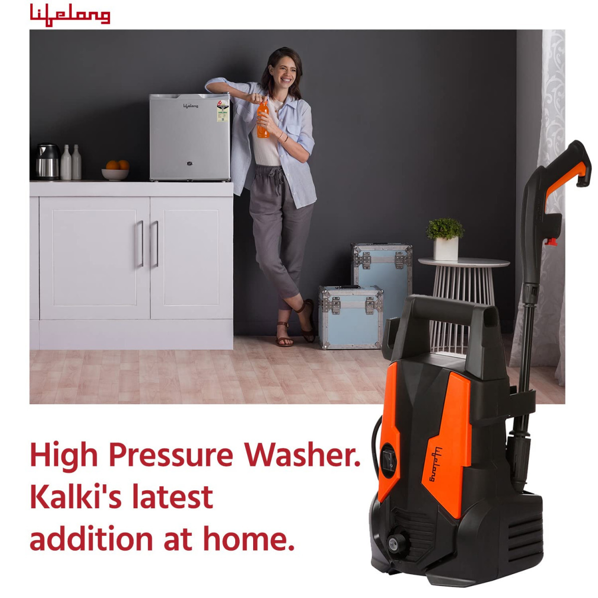 Lifelong Aquawash High Pressure Washer 1700W Universal Motor Pressure-135 Bar Max Flow-400 LhrWorking Radius 10mHose Pipe for Home Car Cleaning  Garden Washer