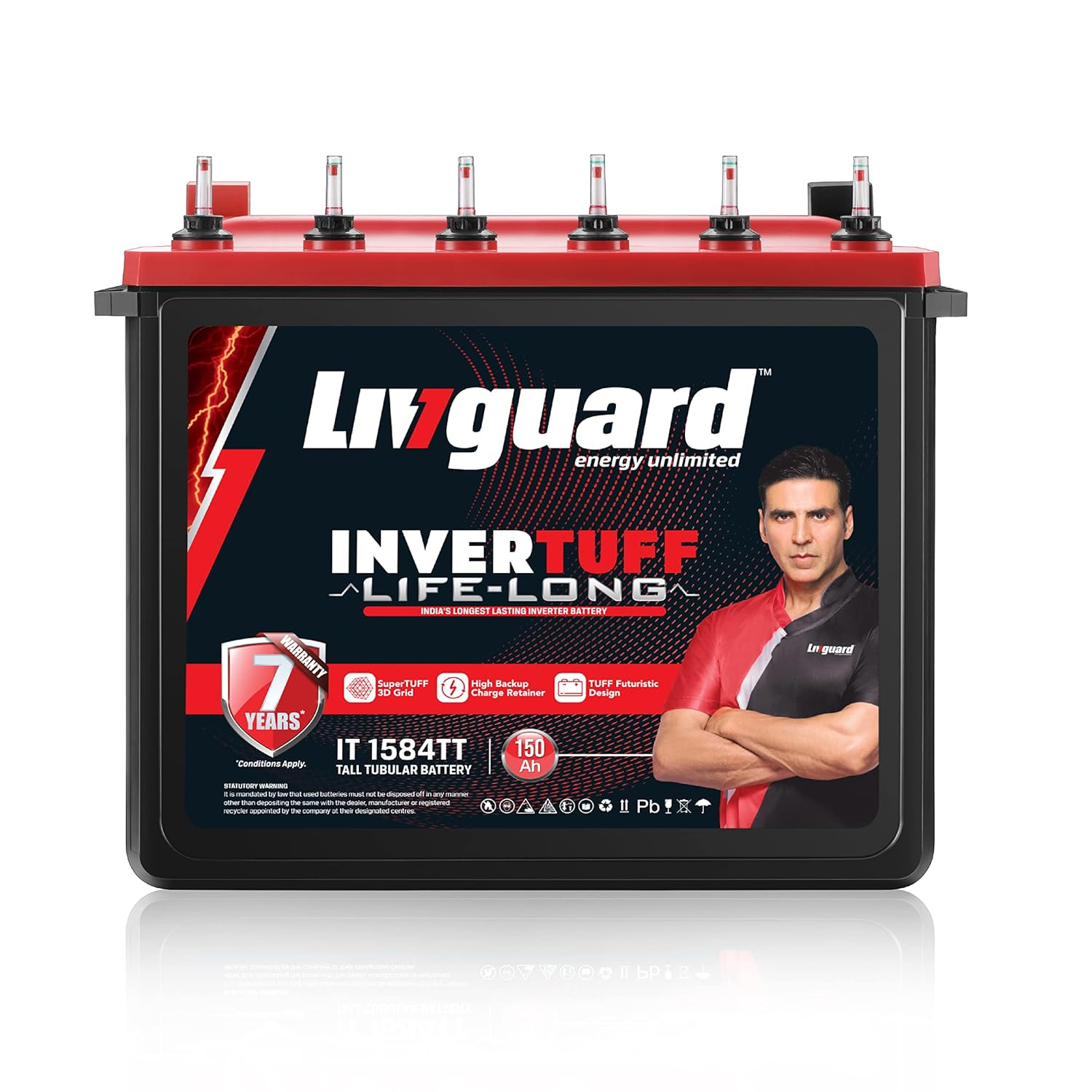 Livguard IT 1584TT Tall Tubular Inverter Battery 150 Ah 84 Months Warranty  Reliable Backup for Home Office and Shop