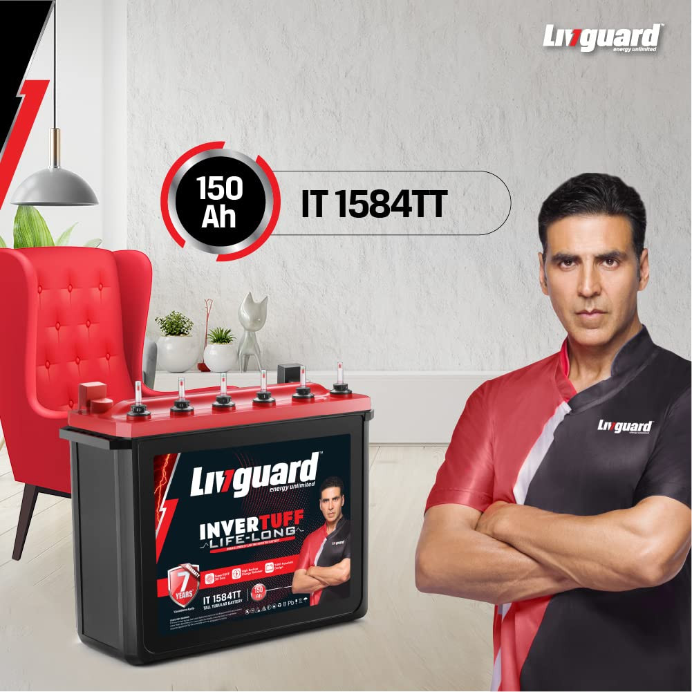 Livguard IT 1584TT Tall Tubular Inverter Battery 150 Ah 84 Months Warranty  Reliable Backup for Home Office and Shop