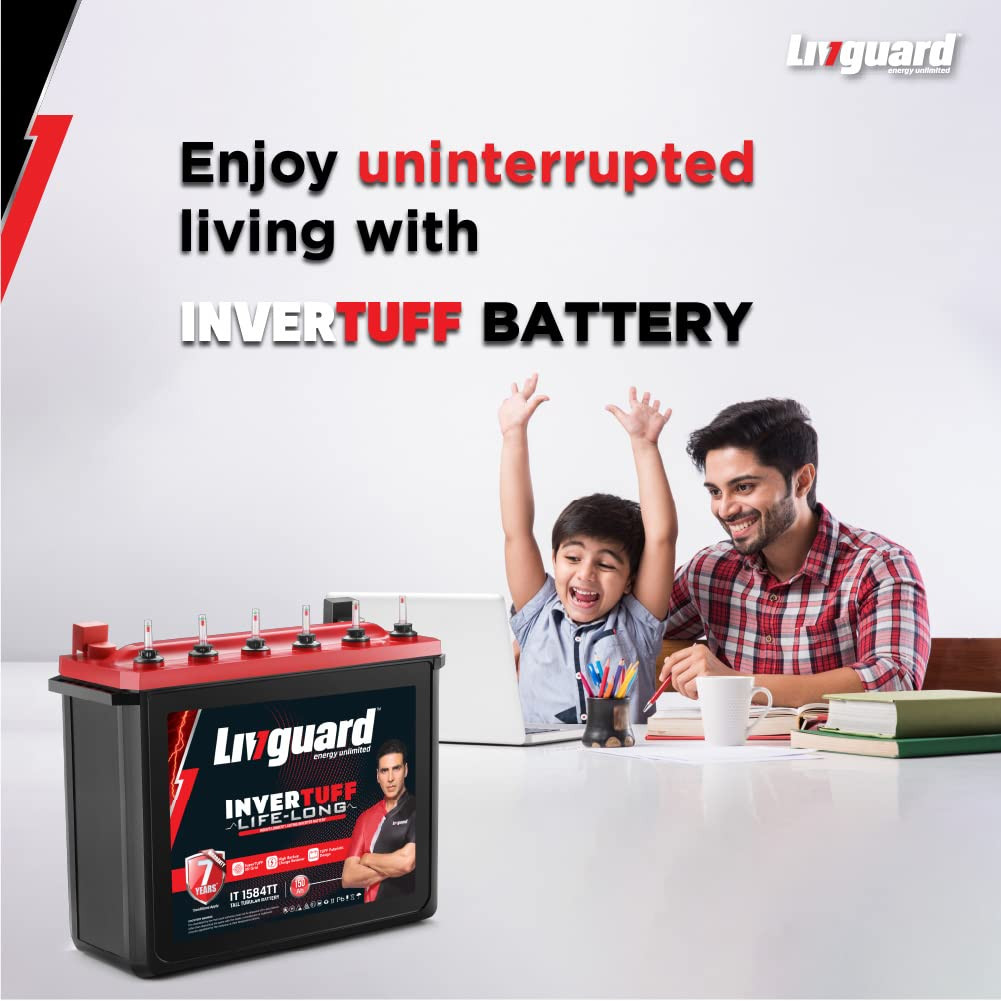 Livguard IT 1584TT Tall Tubular Inverter Battery 150 Ah 84 Months Warranty  Reliable Backup for Home Office and Shop