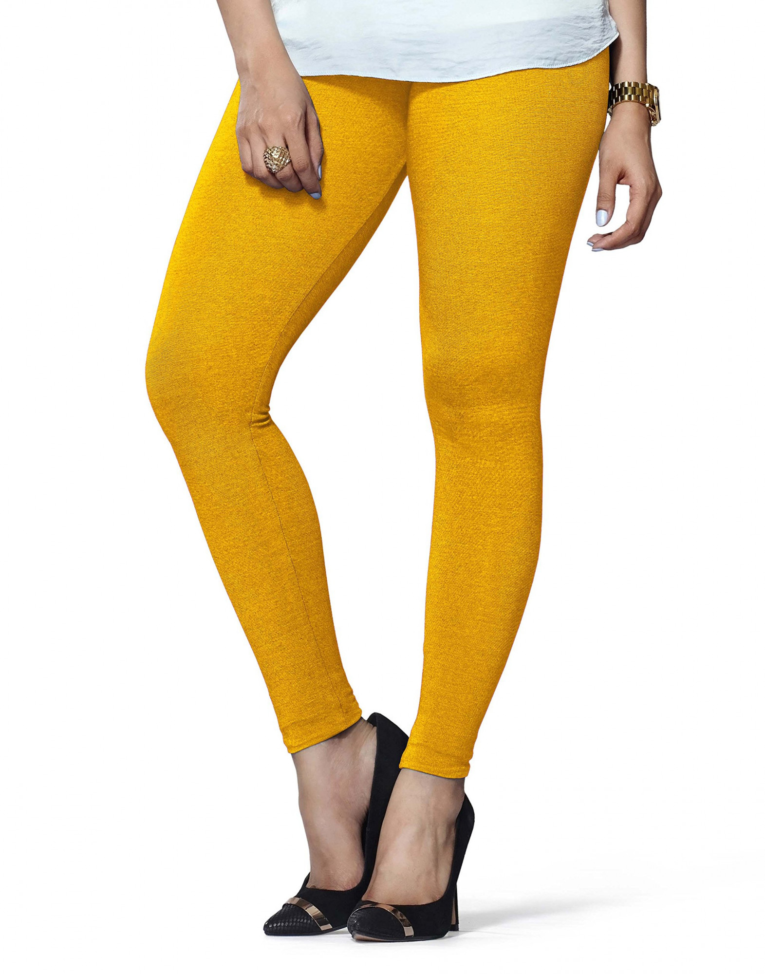 Lyra Women Solid Premium Cotton Ankle Length Leggings | Mid-Waist |  Fashionwear