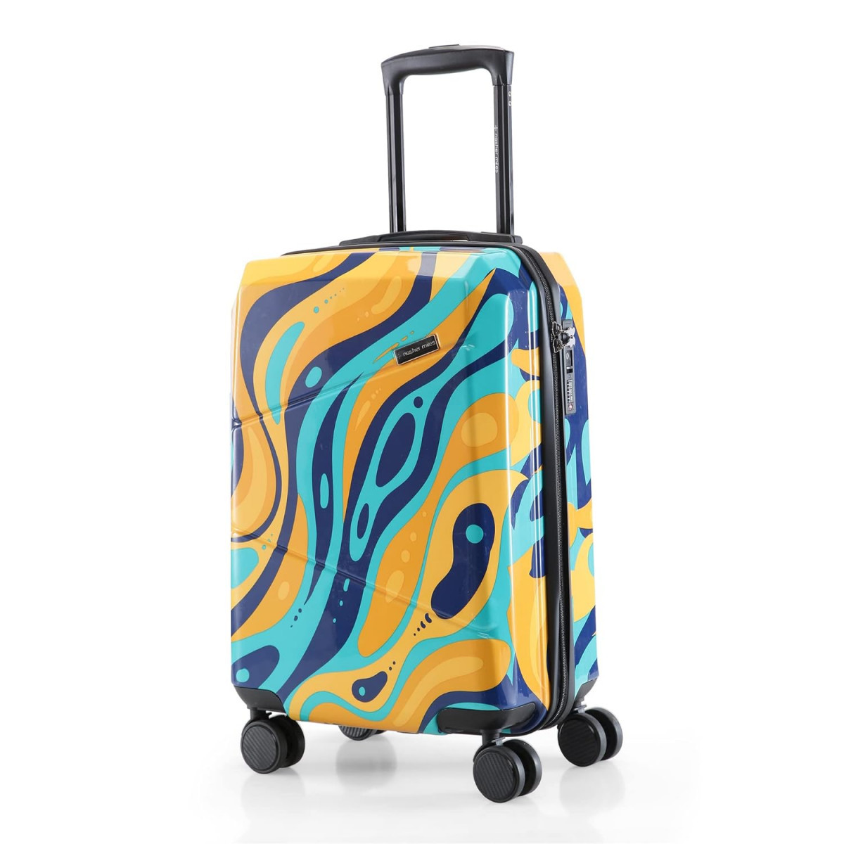 Nasher Miles Manali Hard-Sided Polycarbonate Printed Luggage Bag Printed Luggage Bag Cabin Pink Multicolor 20 inch 55cm Trolley Bag