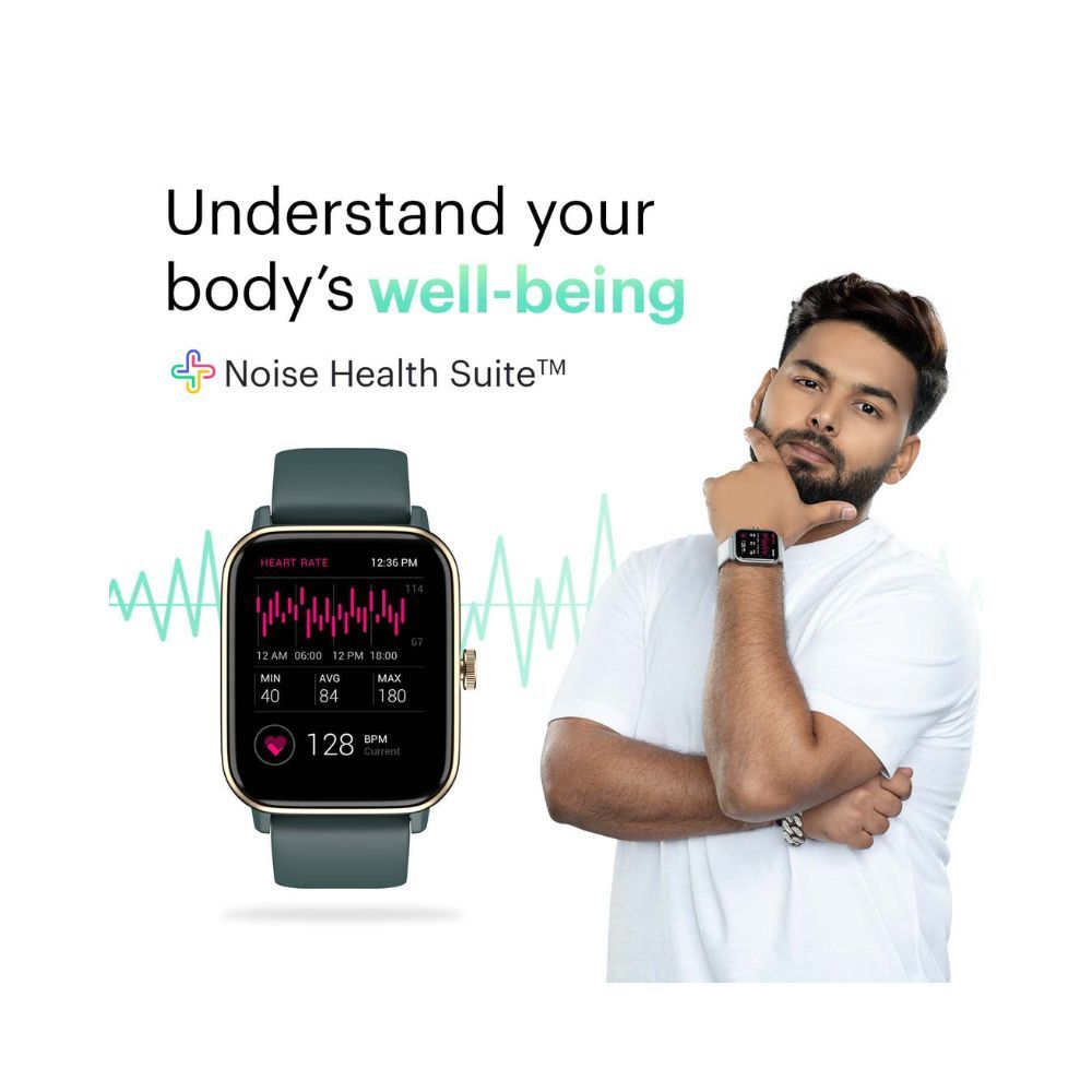 Noise ColorFit Pro 4 Max 18 Biggest Display Bluetooth Calling Smart Watch Builtin Alexa 100 Sports Modes Noise Detection Noise Health  Productivity Suite Navy Gold