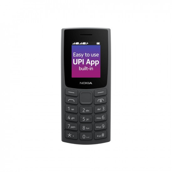 Nokia 106 Single Sim Keypad Phone with Built-in UPI Payments App Long-Lasting Battery Wireless FM Radio  MP3 Player and MicroSD Card Slot  Charcoal