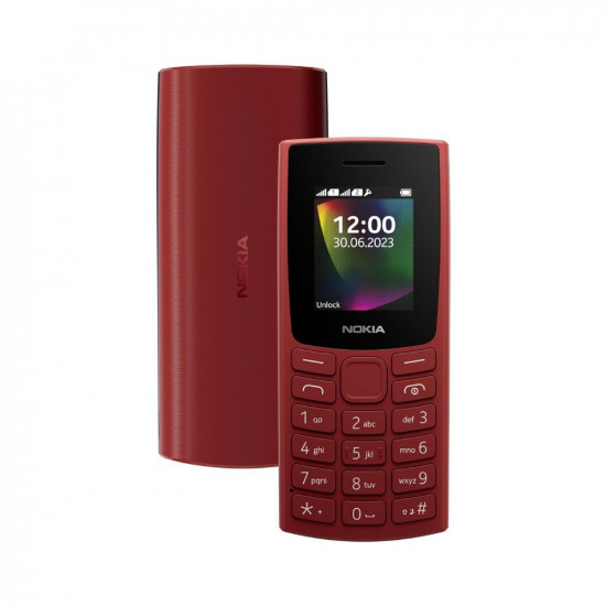 Nokia 106 Single Sim Keypad Phone with Built-in UPI Payments App Long-Lasting Battery Wireless FM Radio  MP3 Player and MicroSD Card Slot  Red