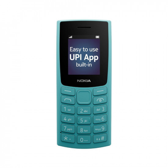 Nokia All-New 105 Single Sim Keypad Phone with Built-in UPI Payments Long-Lasting Battery Wireless FM Radio  Cyan