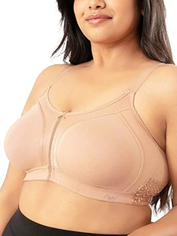 NYKD by Nykaa Women’s Full Support M-Frame Heavy Bust Everyday Cotton Bra |  Non-Padded | Wireless | Full Coverage| Bra, NYB101, M Pink, 36DD, 1N