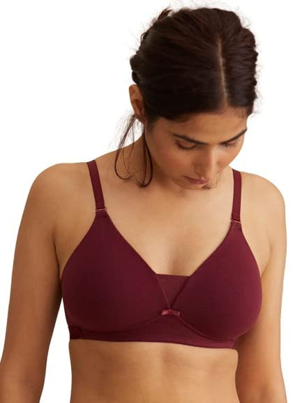 NYKD Women's Cotton Lightly Padded Wire Free Everyday T-Shirt Bra for Women  Daily Use Wireless, 3/4th Coverage