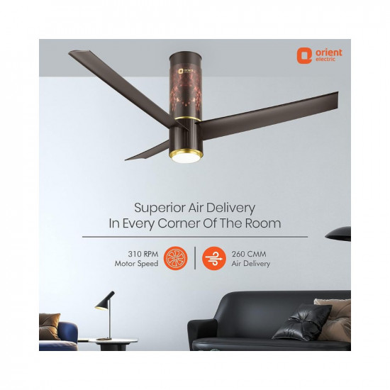 Orient Electric Aeroslim 1200mm BLDC motor Smart Ceiling Fan with IOT Remote  Under light Flame Gold