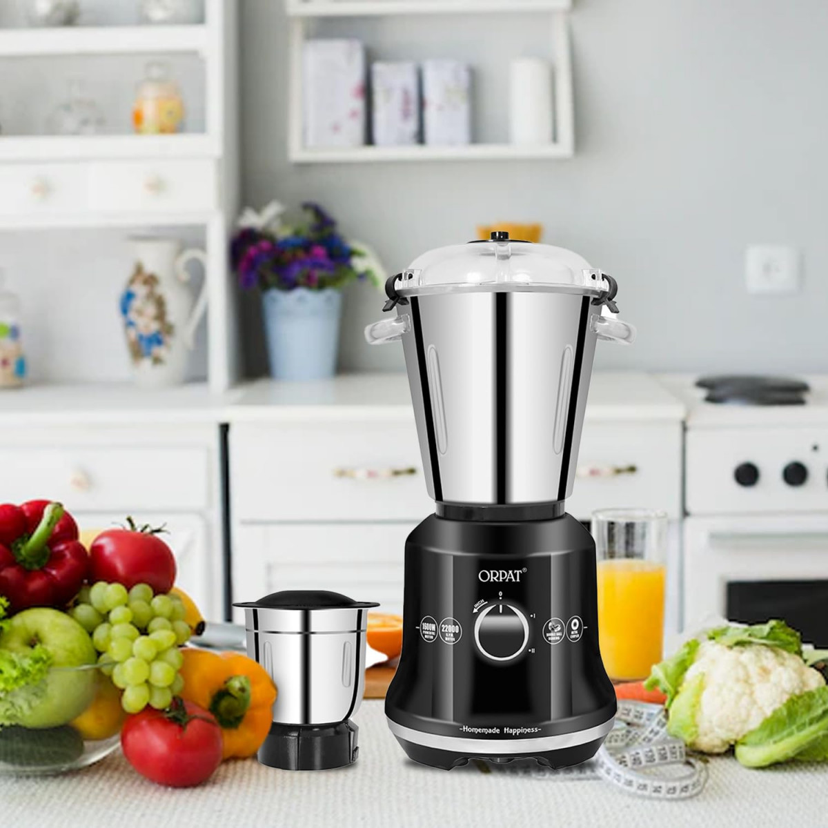 Orpat Kitchen Helpers Mixer Grinder Professional 215 HP HD Black 1600 Watts