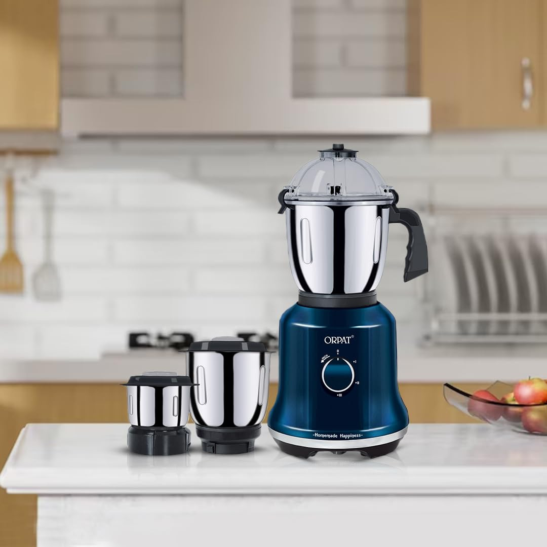 Orpat Mixer Grinder Kitchen Bot Plus 1200W Metallic Blue