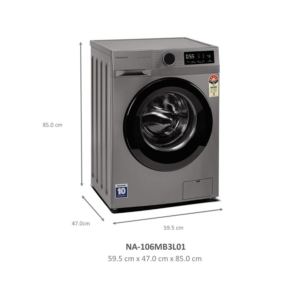 Panasonic 7 kg 5 Star Built-in Heater Fully Automatic Front Loading Washing Machine NA-127MB3L01 Grey