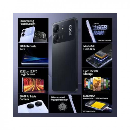 Xiaomi Poco C65 Smartphone 6+128GB No Contract Cell Phone 6.74 Display  MediaTek Helio G85 Octa-core Processor 50MP Dual Camera 5000mAh Battery NFC  Dual SIM Blue : : Electrónica