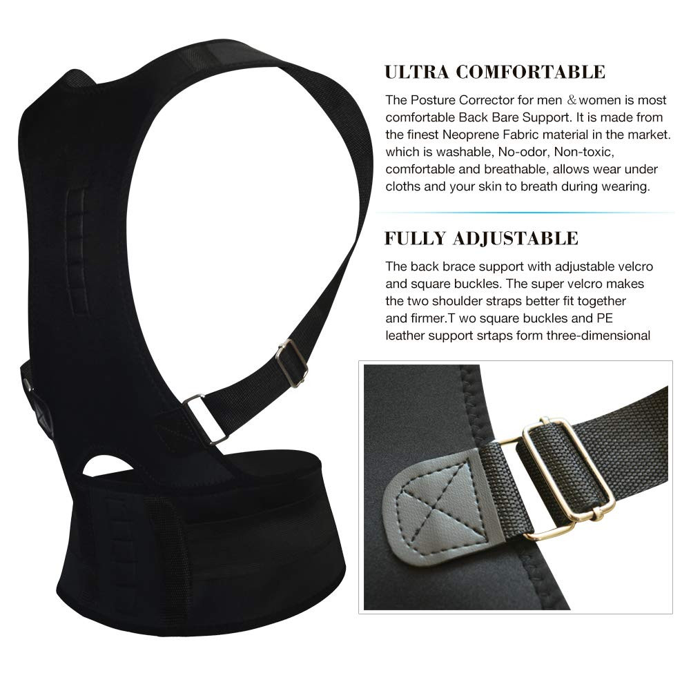 Comfy Brace Posture Corrector, Adjustable Upper Back Brace for Clavicle  Support (White, S) : : Home & Kitchen