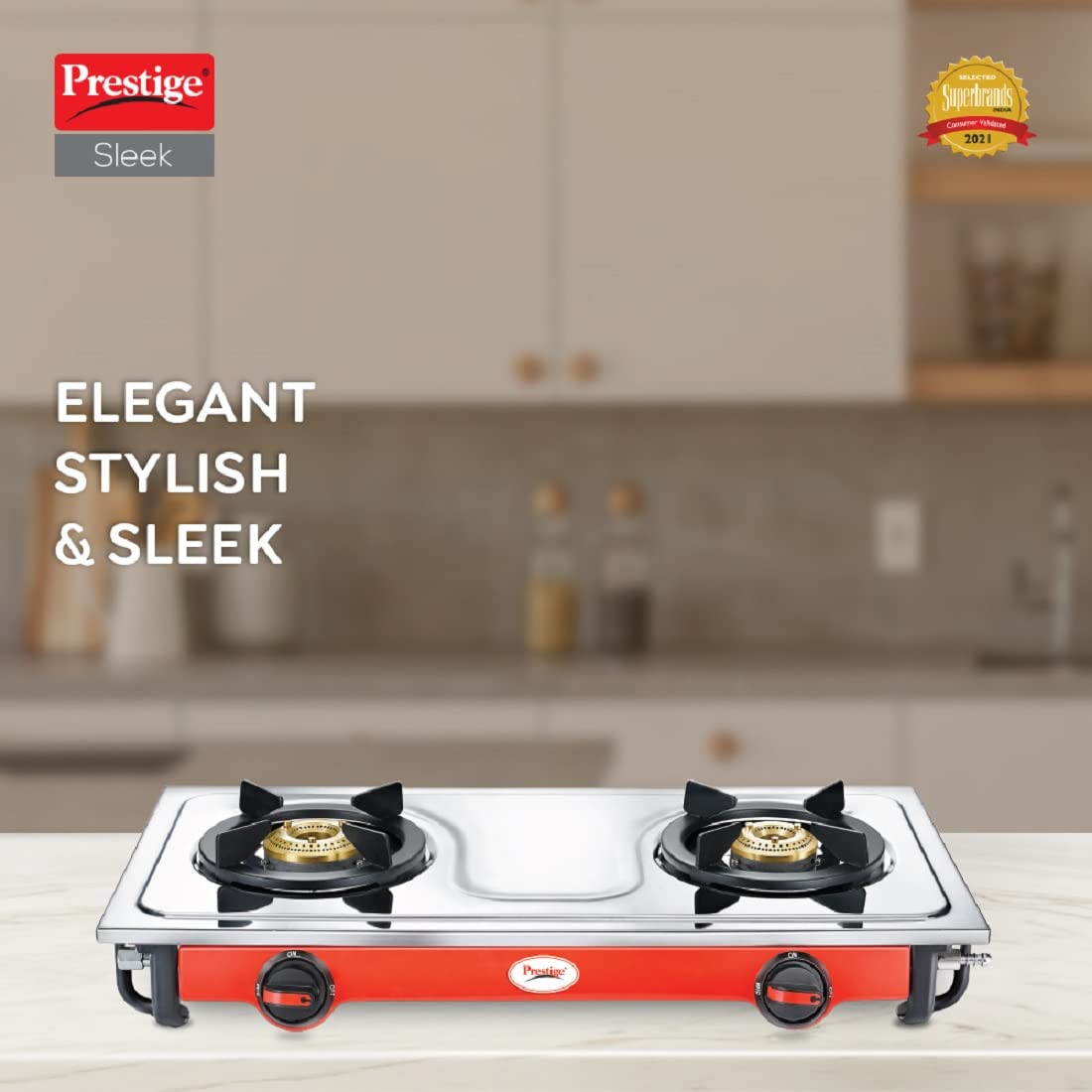 Prestige Sleek Stainless Steel LP Gas Stove 2 Burners Manual