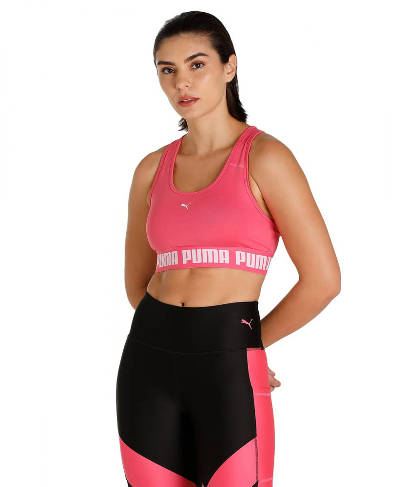 Puma Women's Polyester Wired Classic Sports Bra (52159882_Sunset