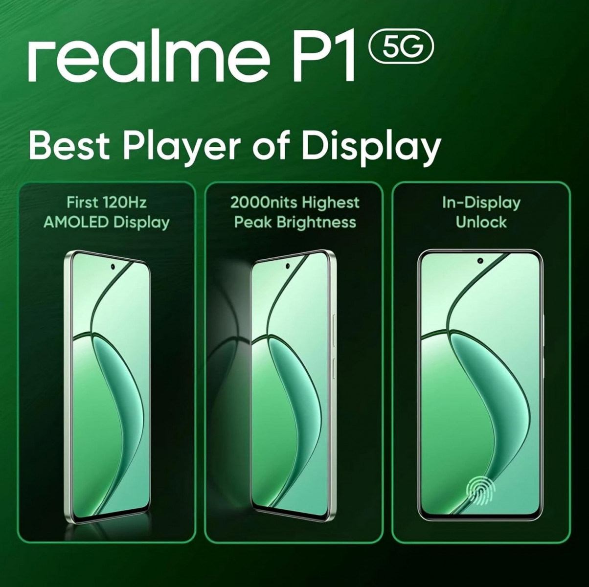 realme P1 5G Peacock Green 6GB RAM 128GB Storage