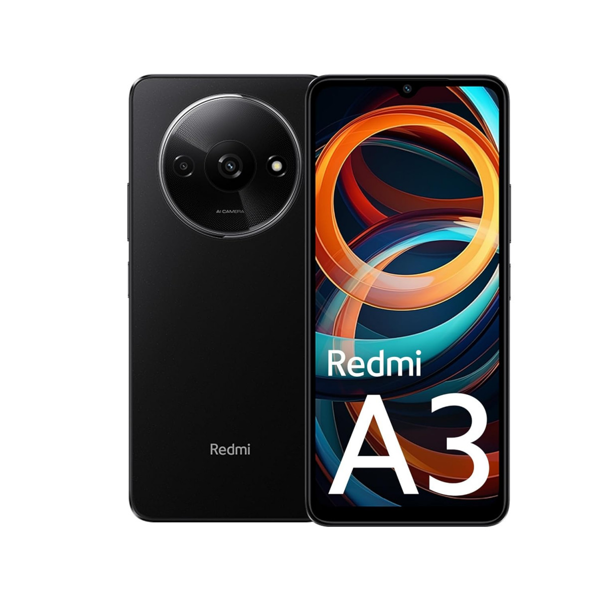 Redmi A3 Midnight Black 3GB RAM 64GB Storage  Premium Halo Design  90Hz Display