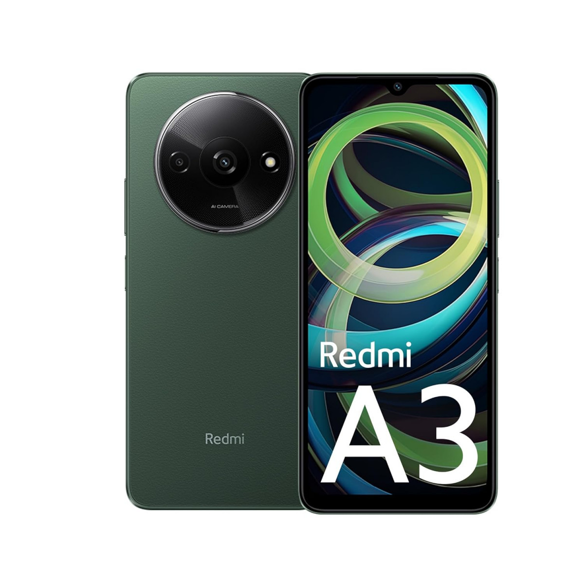 Redmi A3 Olive Green 3GB RAM 64GB Storage  Premium Halo Design  90Hz Display  Powerful 4G G36 Processor