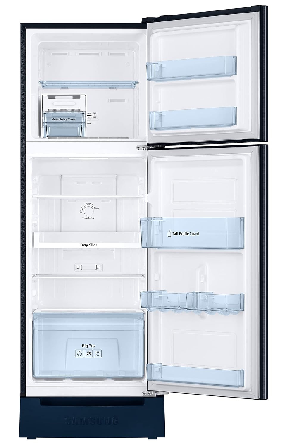 Samsung 236L 2 Star Inverter Frost-Free Double Door Refrigerator Appliance RT28C3122CUHLCamellia Blue Base Stand Drawer 2023 Model