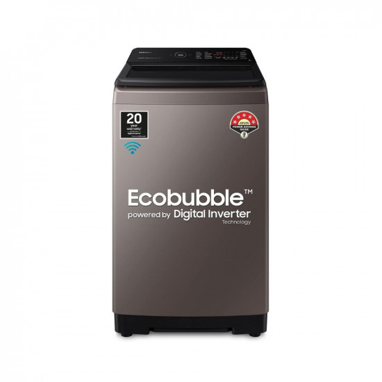 Samsung 7 Kg 0395 Star Ecobubble Wi-Fi Inverter Fully Automatic Top Load Washing Machine WA70BG4542BYTLLavender Gray Bubble Storm technology