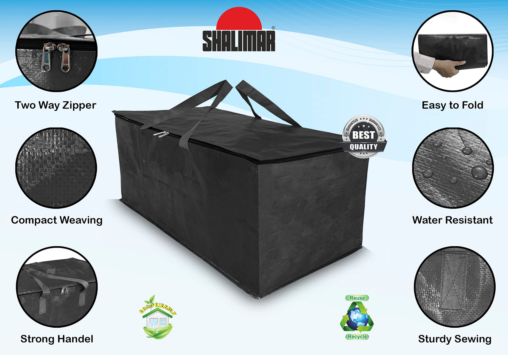 Buy Shalimar Premium Eco - Friendly Garbage Bags Size 30 X 37 Inches (Extra  Large) 90 Bags (6 rolls) Dustbin Bag/T Bag - Black Color Online at  desertcartSeychelles