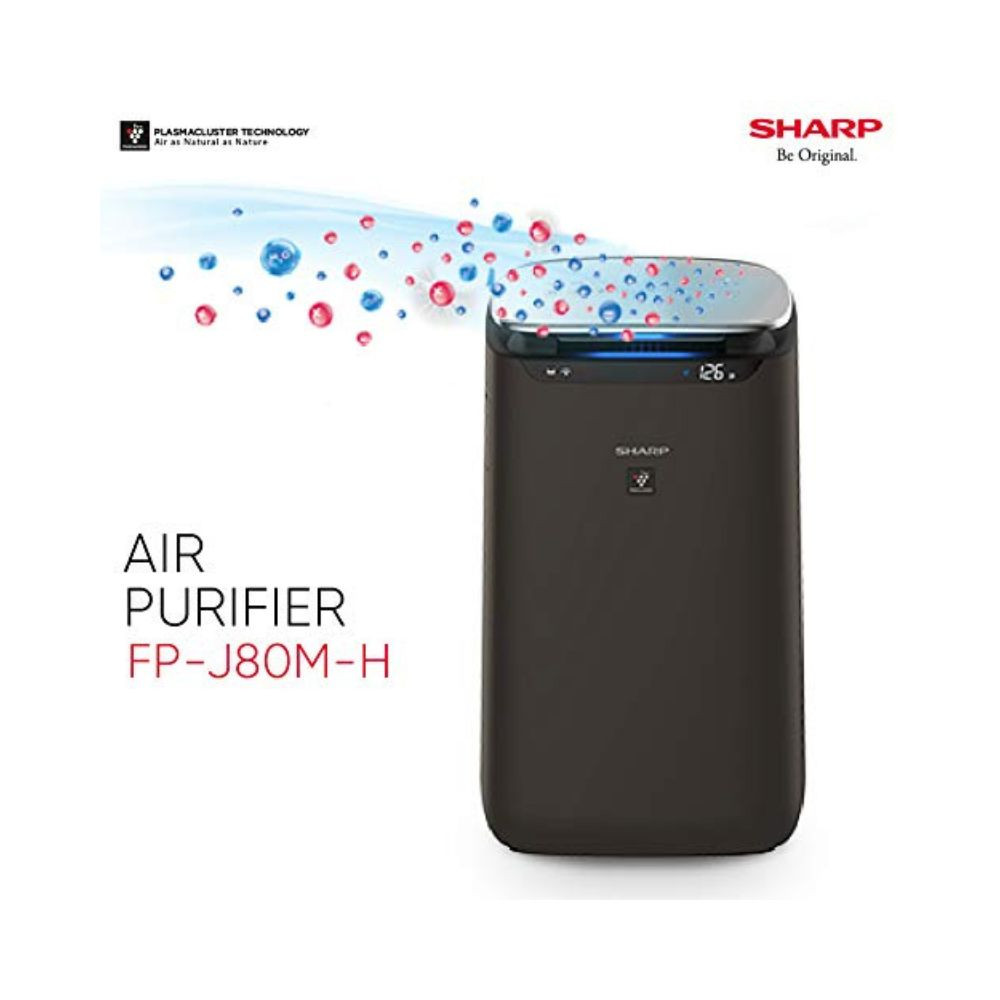 SHARP Air Purifier for Room  Office FP-J80M-H with Plasmacluster Removes Bacteria Virus Odor Mold VOCs I HEPA H14  Carbon  Pre Filter JAPAN TECHNOLOGY I Traps 9997 Pollutants I 680 Sq Ft