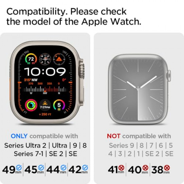 Spigen Ultra 2 / Apple Watch Ultra Hybrid Case Cover for Apple Watch Ultra  2 / Apple Watch Ultra (2023/2022) - Crystal Clear (Watch not Included)