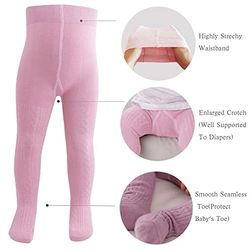 SYGA Baby Tights For Girls Soft Cotton Infant Leggings Toddler