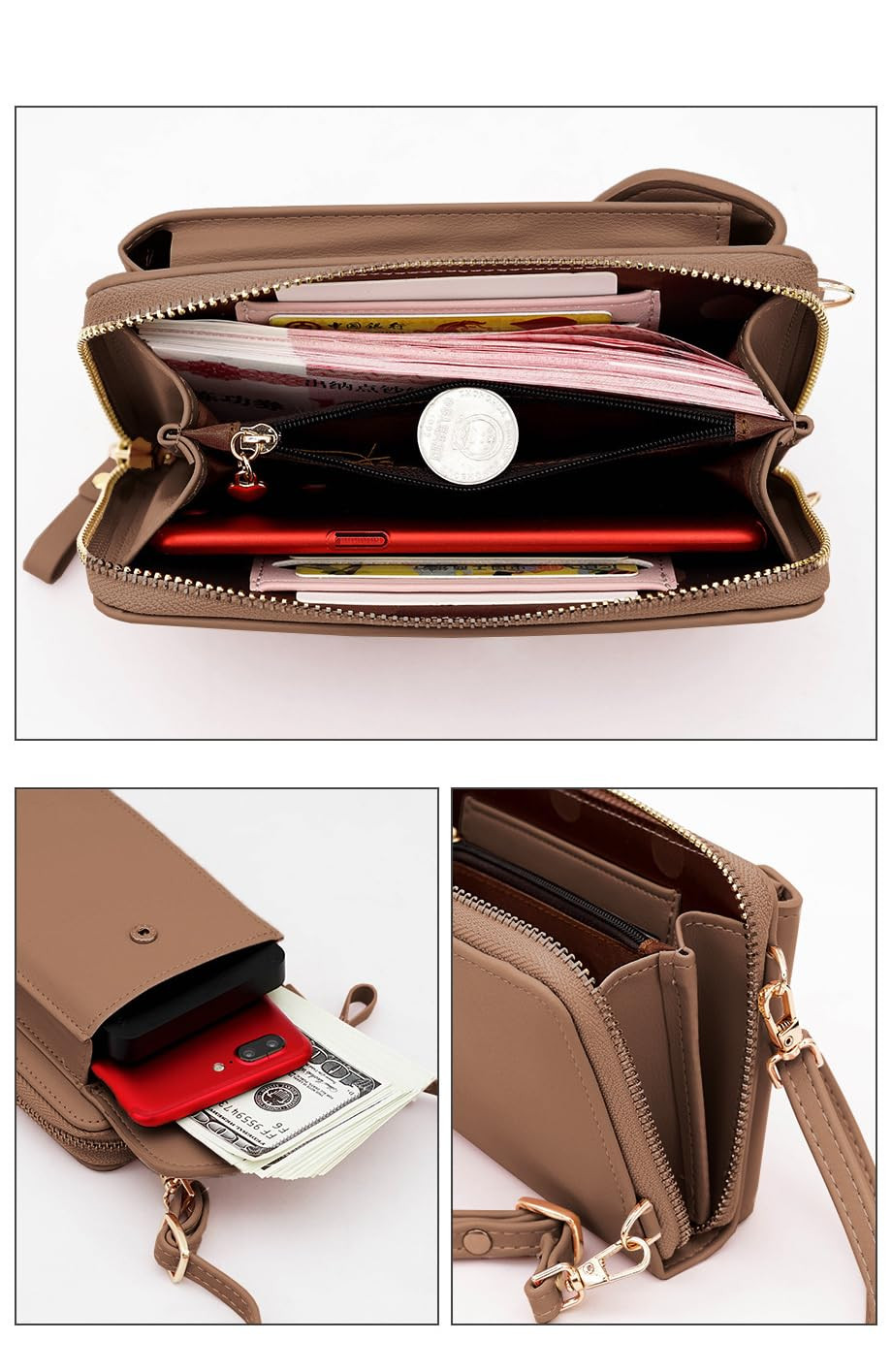 RFID Crossbody Cell Phone Purse Leather Wallets For Women Phone Bag | BIG W