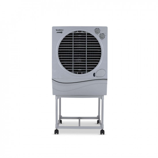 Symphony Jumbo 70 Desert Air Cooler For Home with Aspen Pads Powerful Fan Cool Flow Dispenser and Free Trolley70L Grey