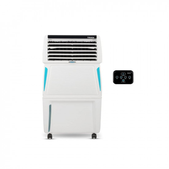 Symphony Touch 35 Personal Air Cooler For Home with Honeycomb Pads Powerful Blower i-Pure Technology Digital Touchscreen and Voice Assistance 35L White